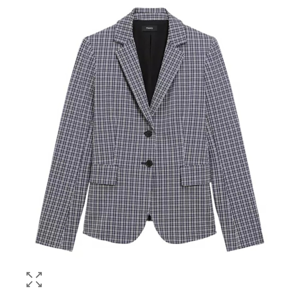 Theory Carisa Plaid Blazer 2 $475 - Picture 5 of 8